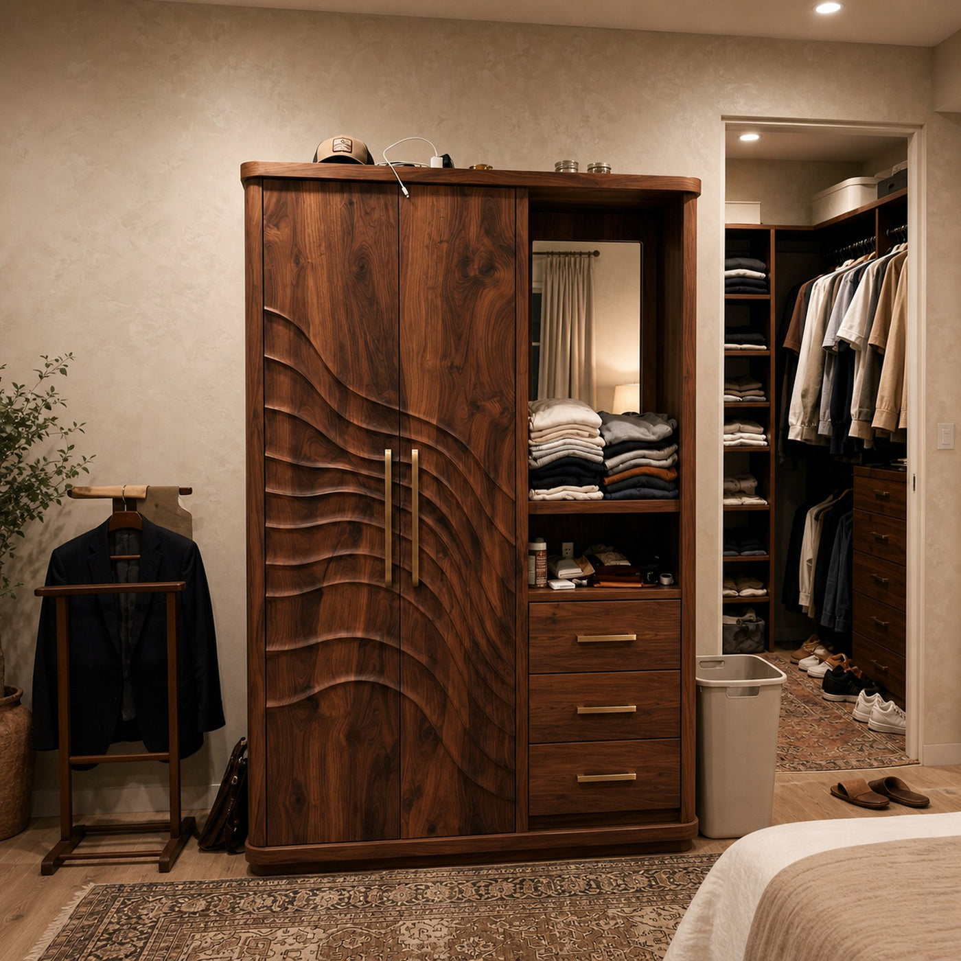 Modern Artistic Form Armoire For Open Lounge Bedroom - product view 9