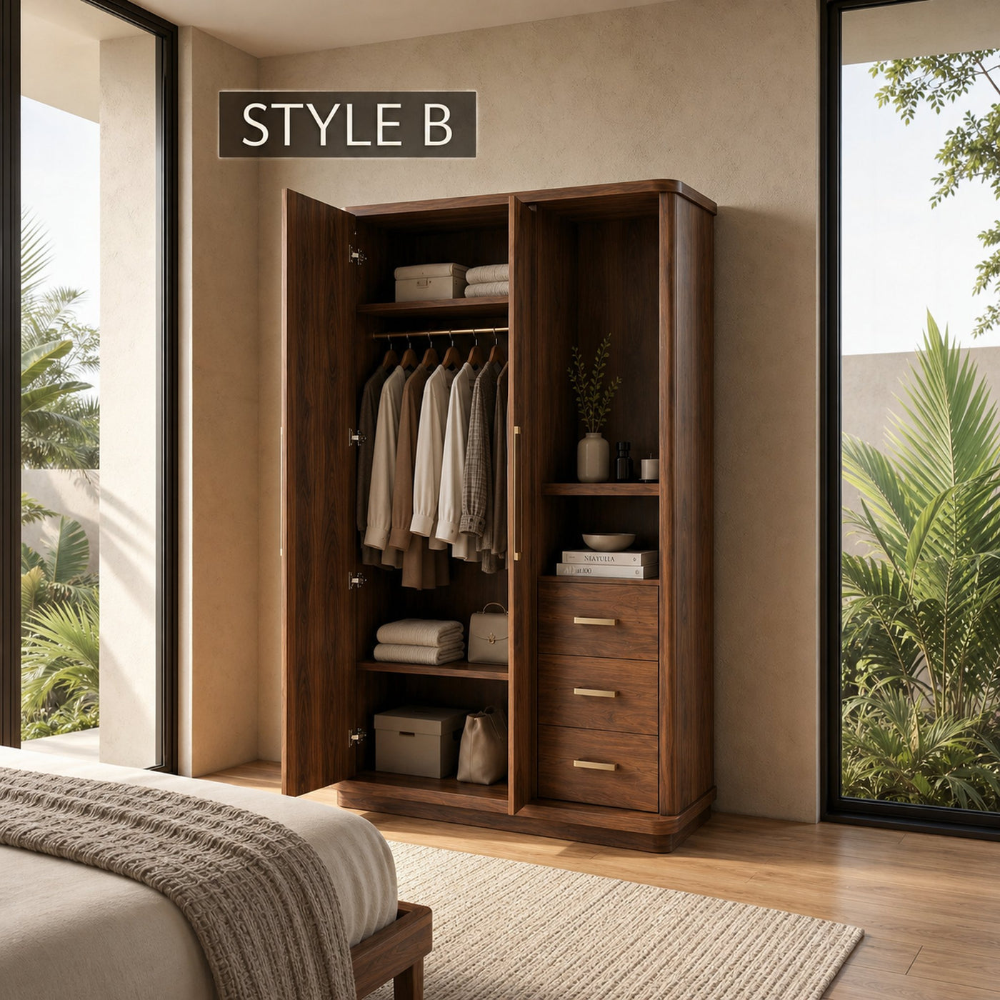 Modern Artistic Form Armoire For Open Lounge Bedroom - product view 10