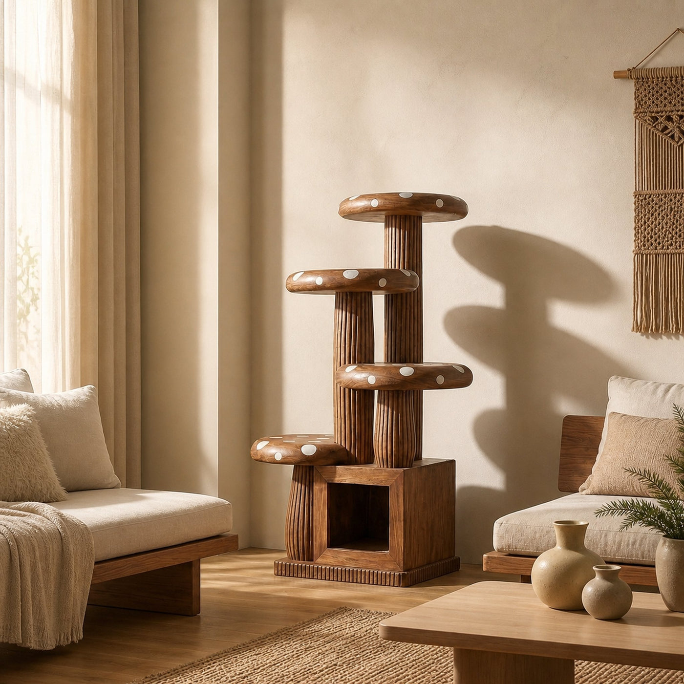 Modern Artistic Musrhroom Cat Tree For Living Room And Pet Corner