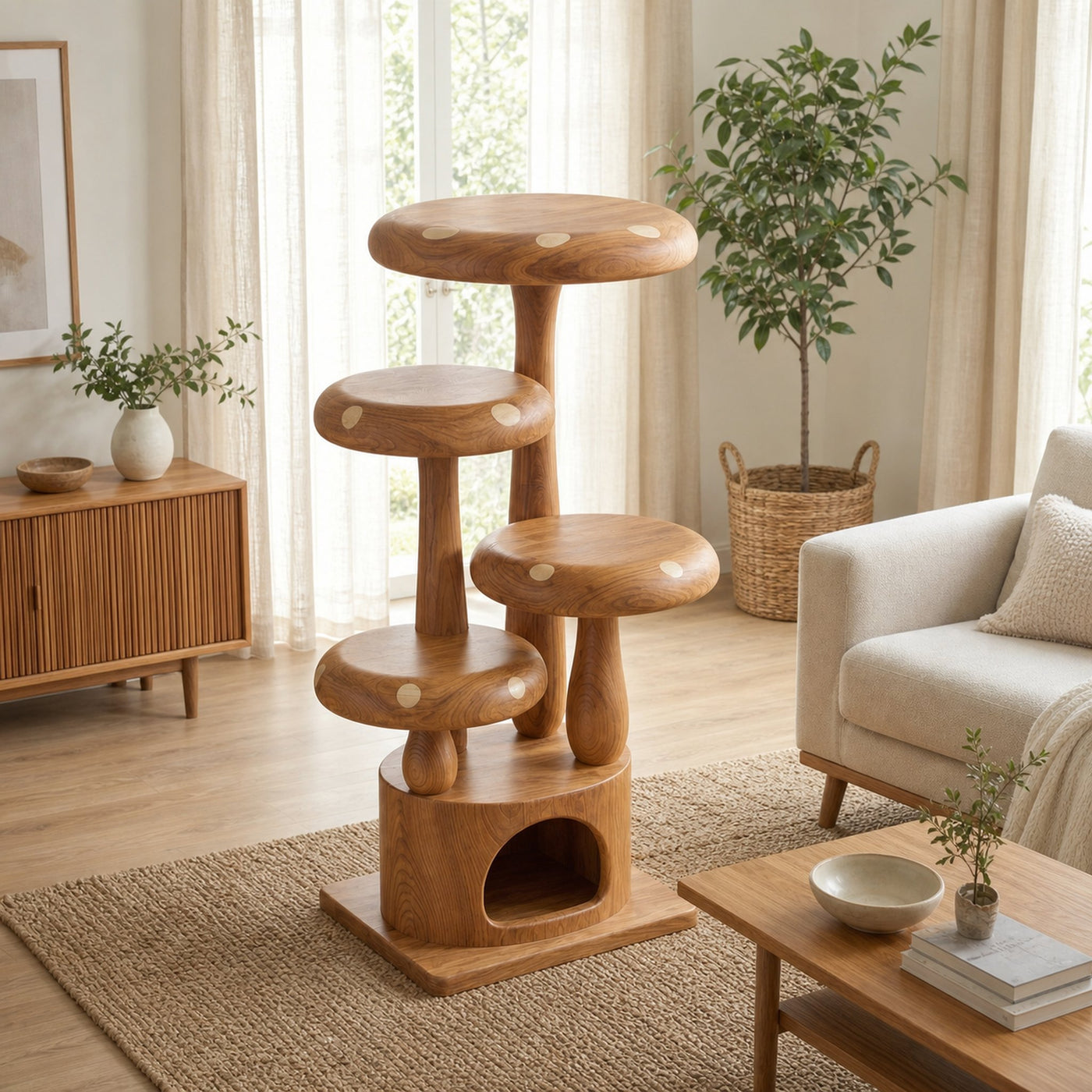 Modern Artistic Musrhroom Cat Tree For Living Room And Pet Corner - product view 7