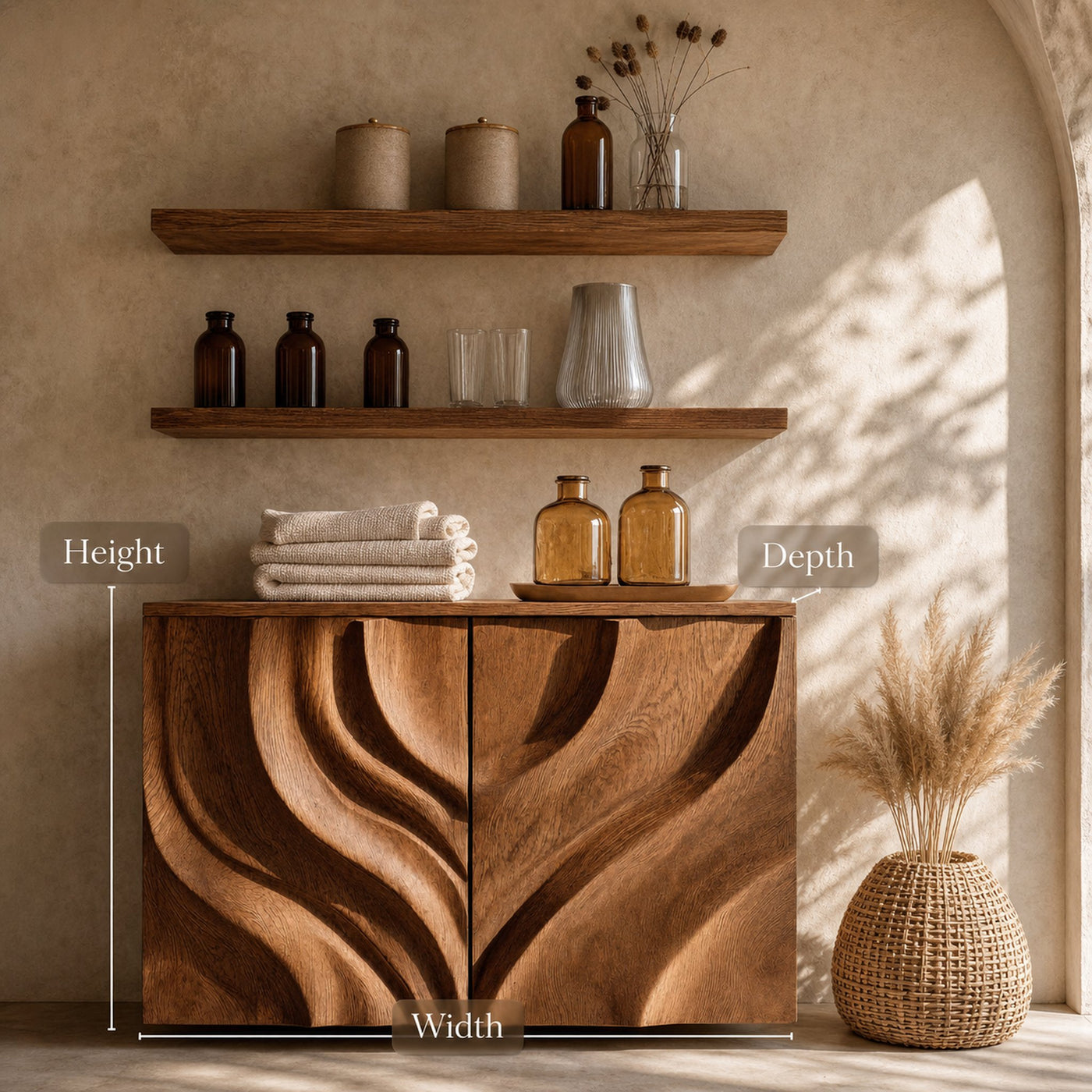 Modern Bathroom Cabinet Symmetrical Carved Doors For Bathroom - product view 6