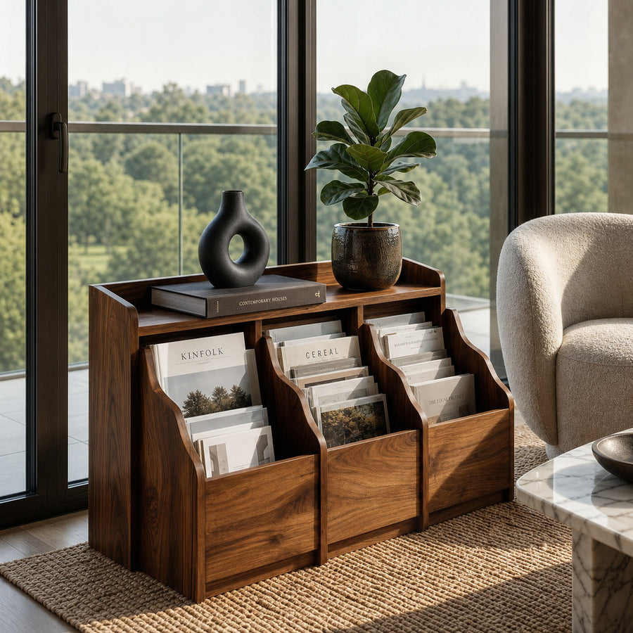 Modern Classic Wooden Magazine Rack For Home Decor