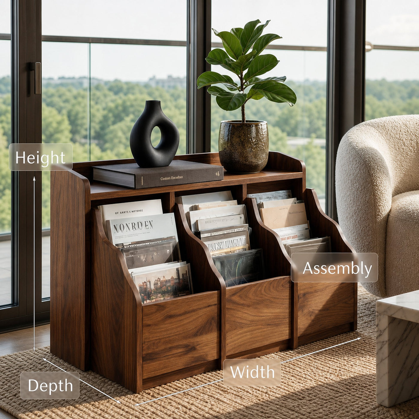 Modern Classic Wooden Magazine Rack For Home Decor - product view 8