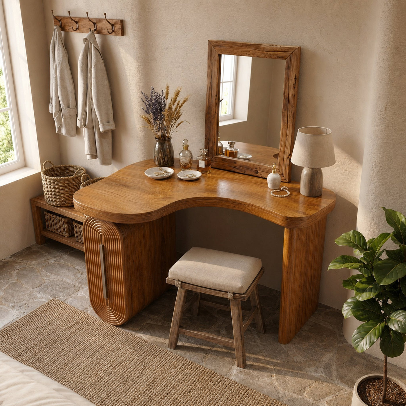 Modern Corner Makeup Vanity Desk With Drawers For Bedroom And Apartment - product view 6