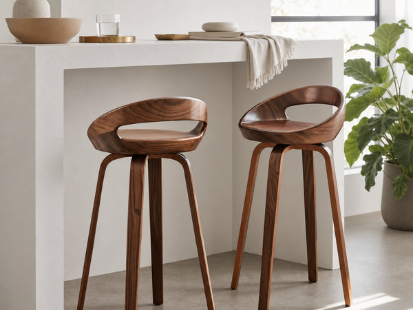 Modern Curved Bar Stools For Kitchen Island Counter Dining
