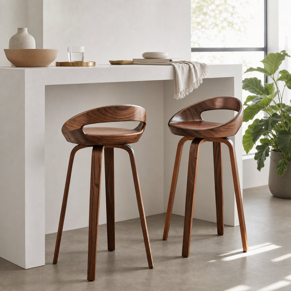 Modern Curved Bar Stools For Kitchen Island Counter Dining