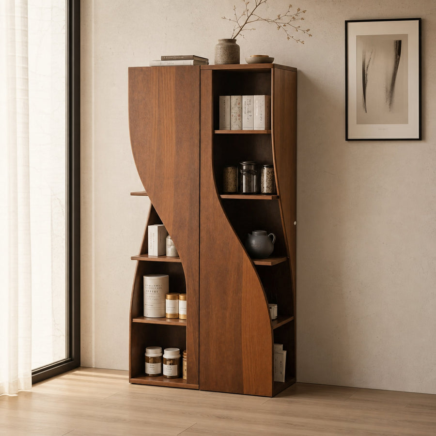 Modern Curved Cabinet Sculptural Doors Kitchen And Living Room