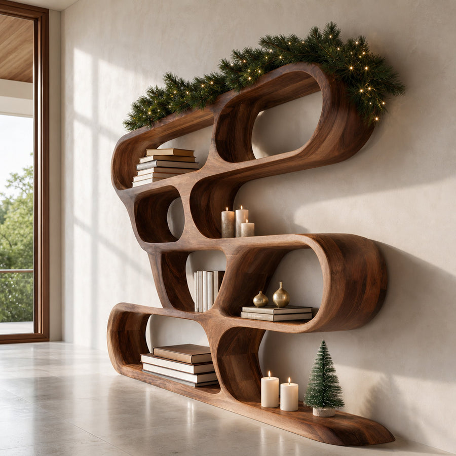 Modern Curved Shelf For Holiday Decoration