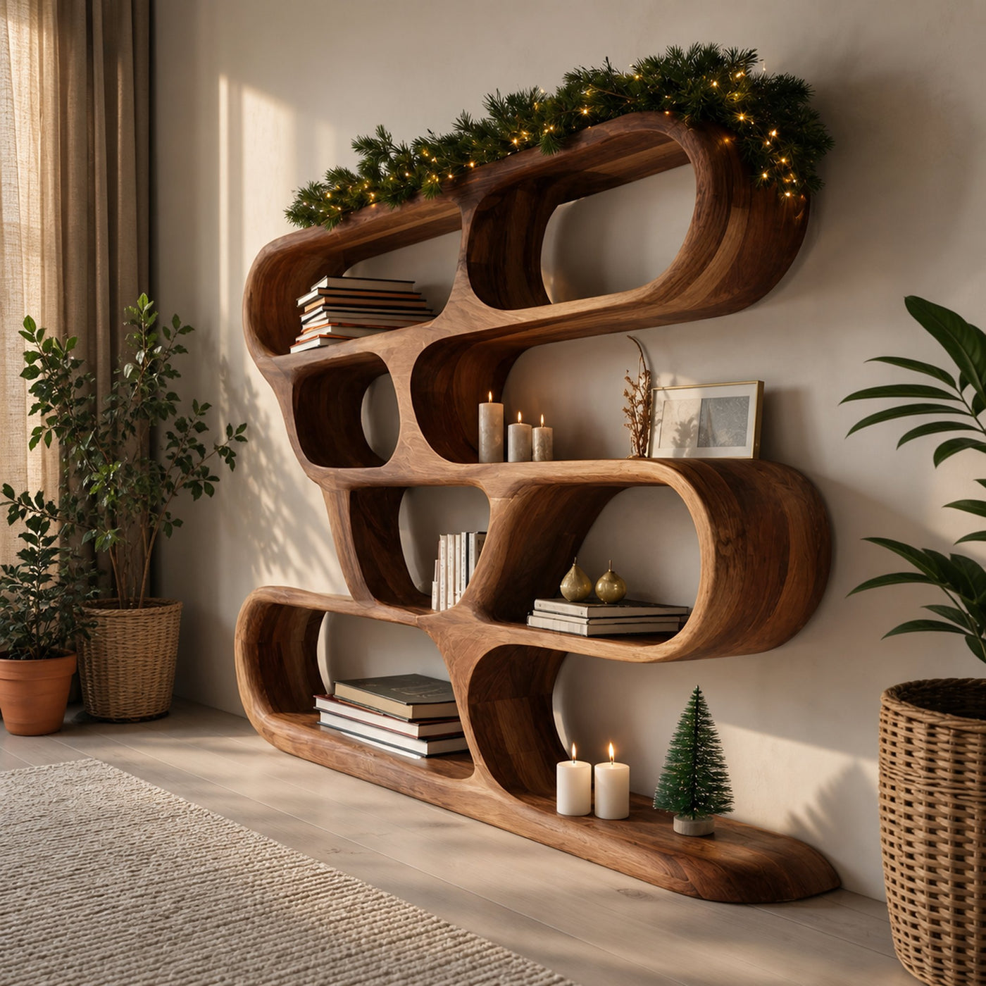 Modern Curved Shelf For Holiday Decoration - product view 6