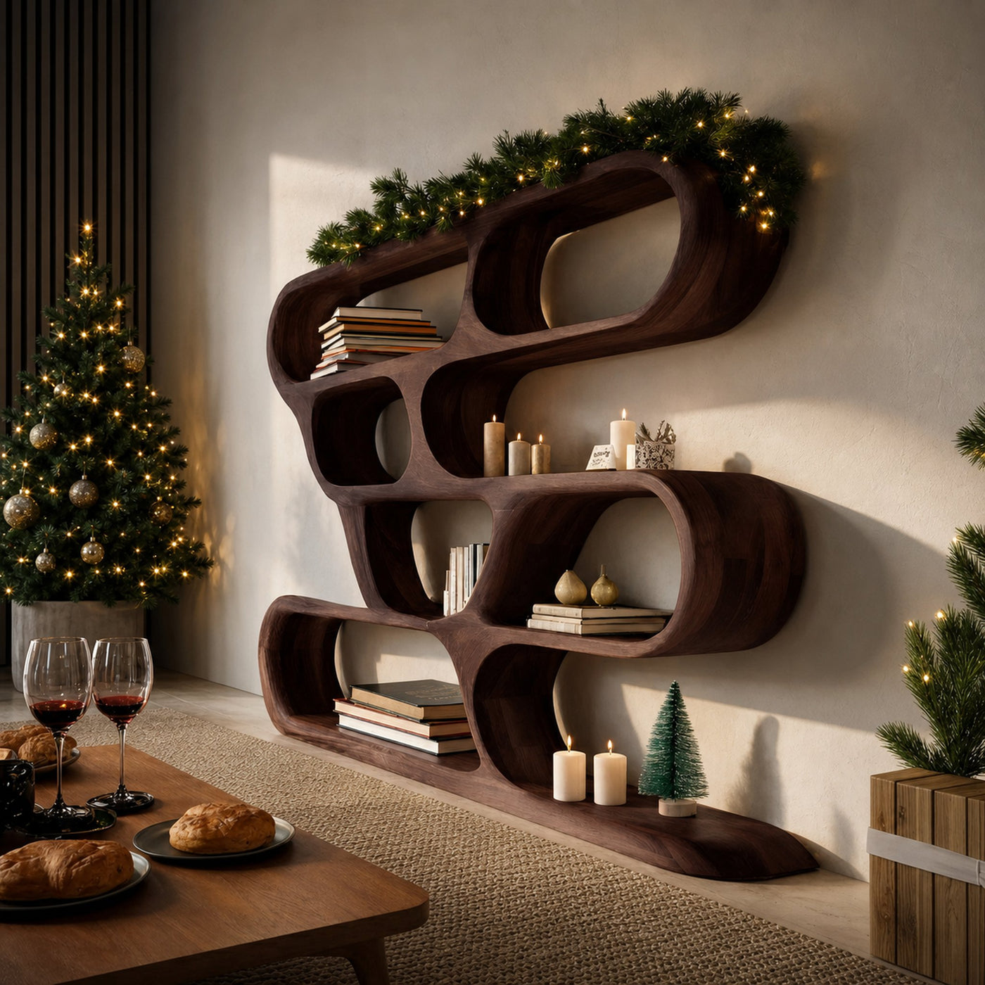 Modern Curved Shelf For Holiday Decoration - product view 7