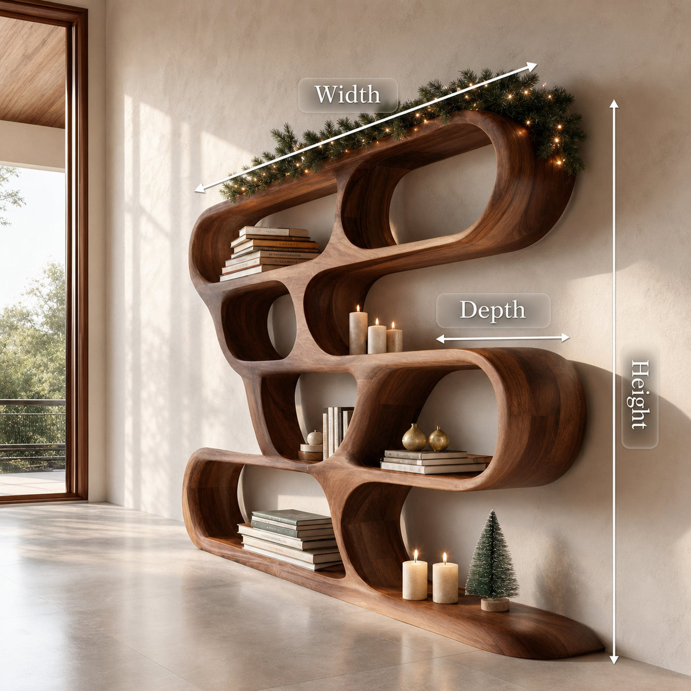 Modern Curved Shelf For Holiday Decoration - product view 8