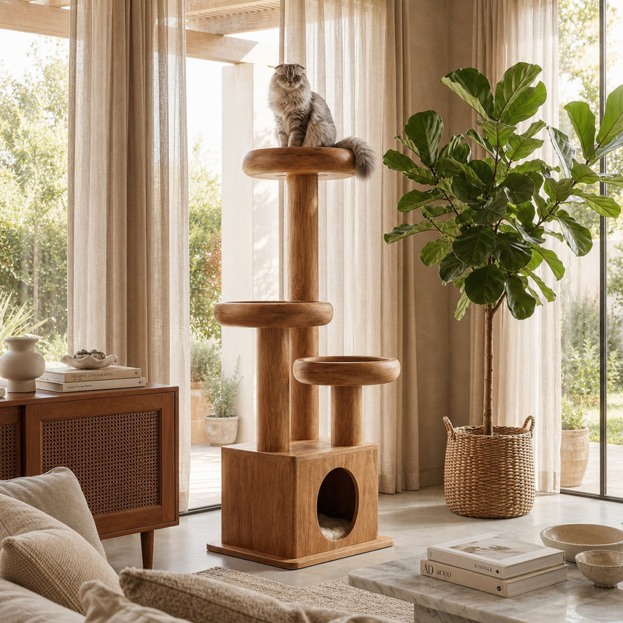 Modern Decorative Cat Tower For Living Room And Pet Lounge