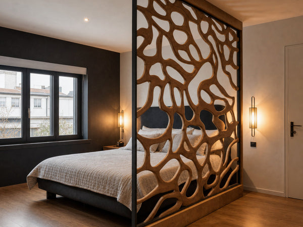 Modern Divider With Openwork For Bedroom