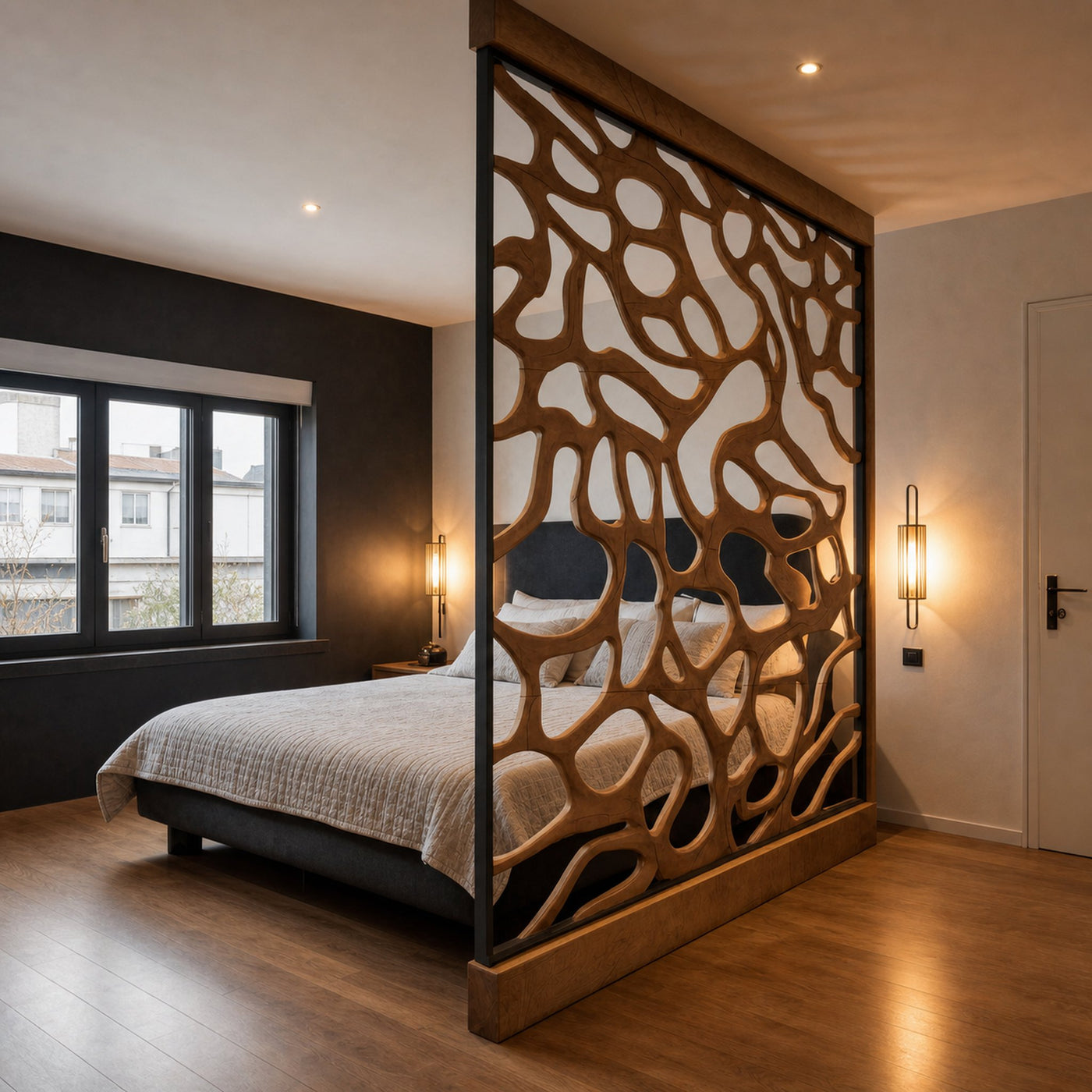 Modern Divider With Openwork For Bedroom