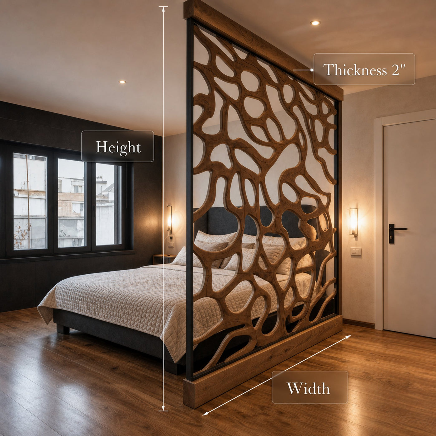 Modern Divider With Openwork For Bedroom - product view 6