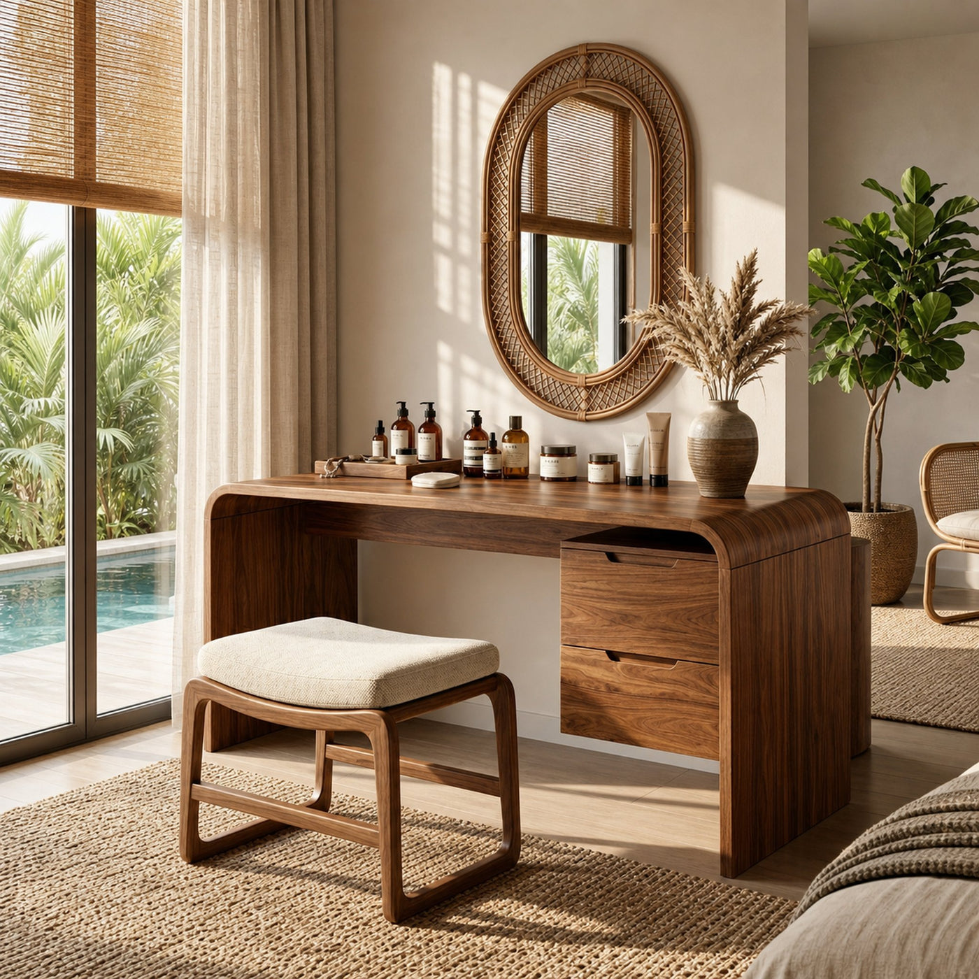 Modern Dressing Table Bedroom Walk In Closet Makeup Area - product view 6