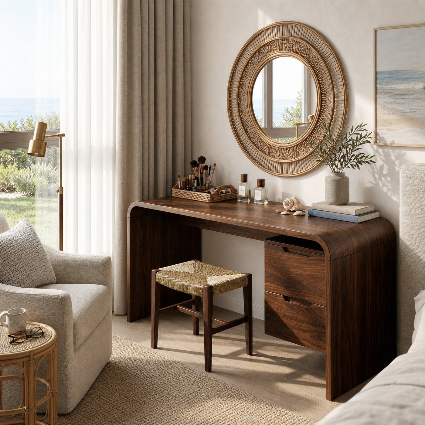 Modern Dressing Table Bedroom Walk In Closet Makeup Area - product view 7