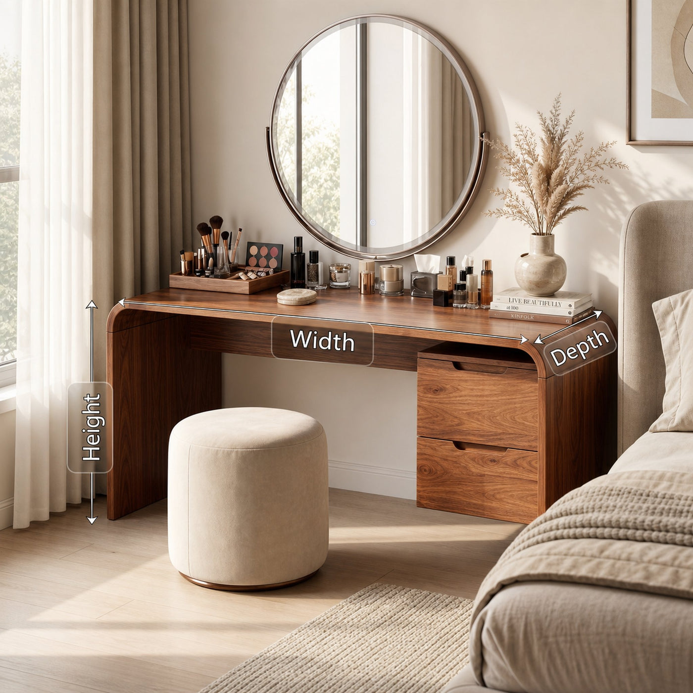 Modern Dressing Table Bedroom Walk In Closet Makeup Area - product view 8