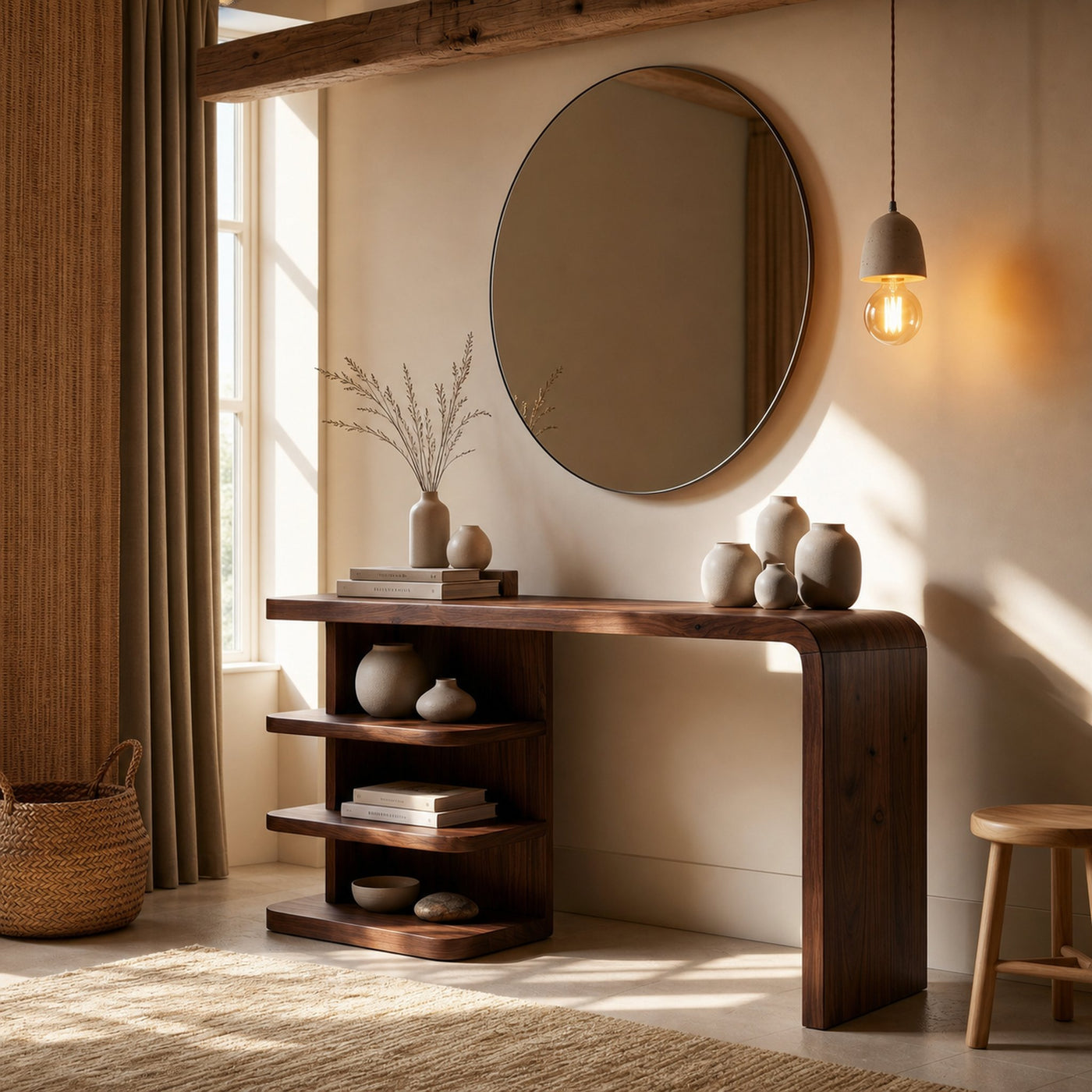 Modern Dressing Table With Integrated Side Storage For Bedroom - product view 7