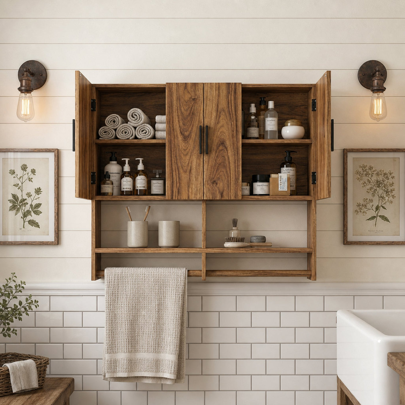 Modern Farmhouse Bathroom Wall Cabinet For Bathroom And Vanity Wall