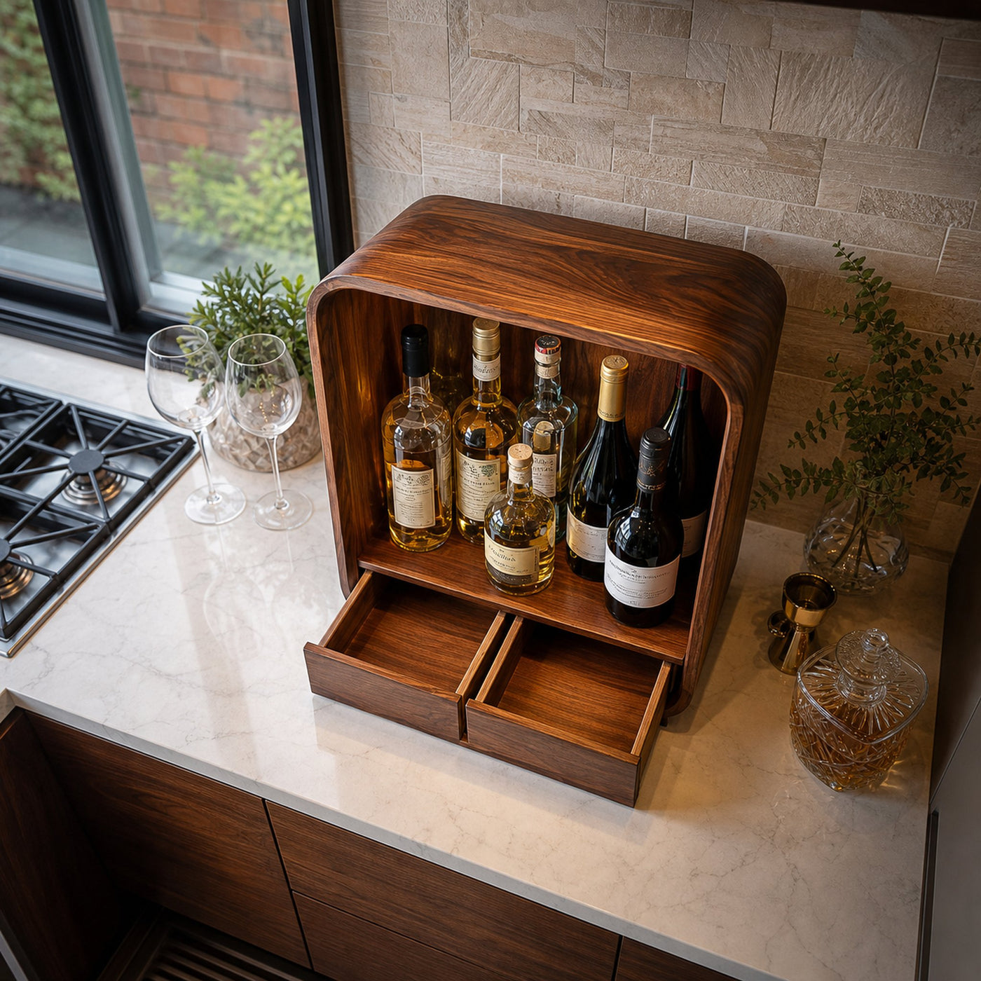 Modern Freestanding Wine Cabinet With Drawer For Home Bar - product view 6