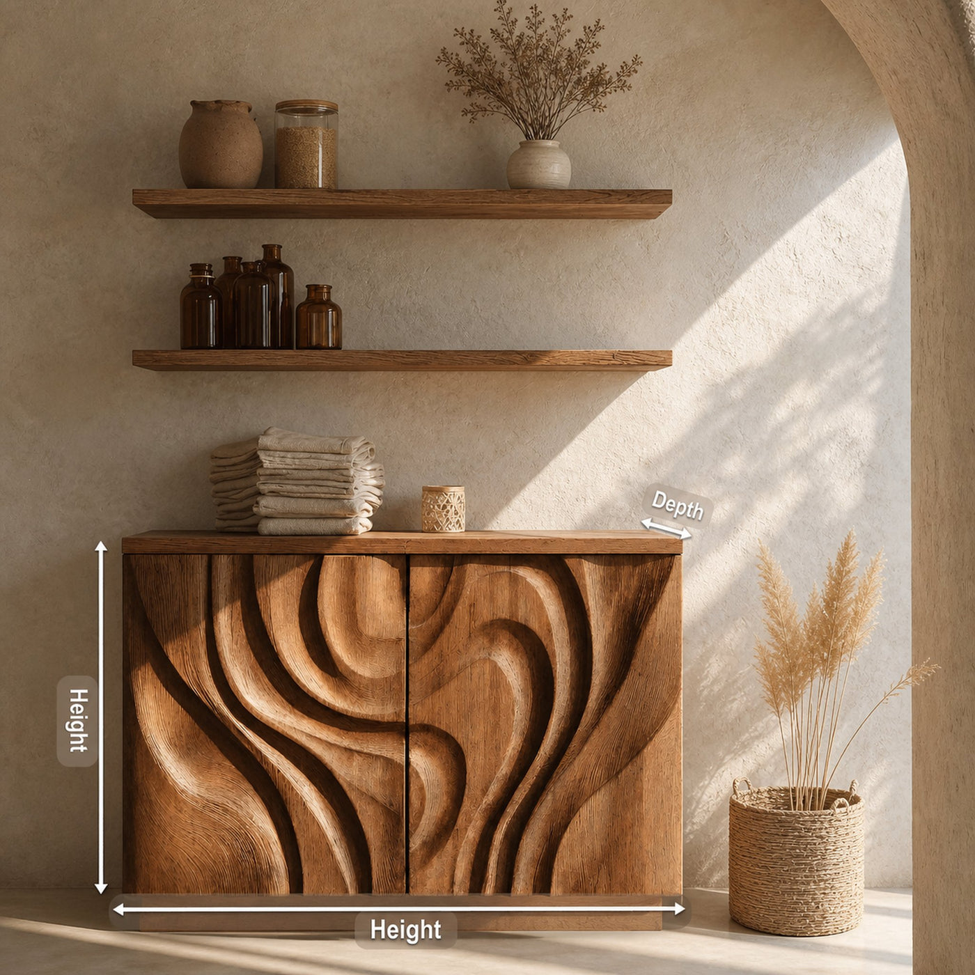 Modern Hand-Carved Bathroom Cabinet For Bathroom - product view 8