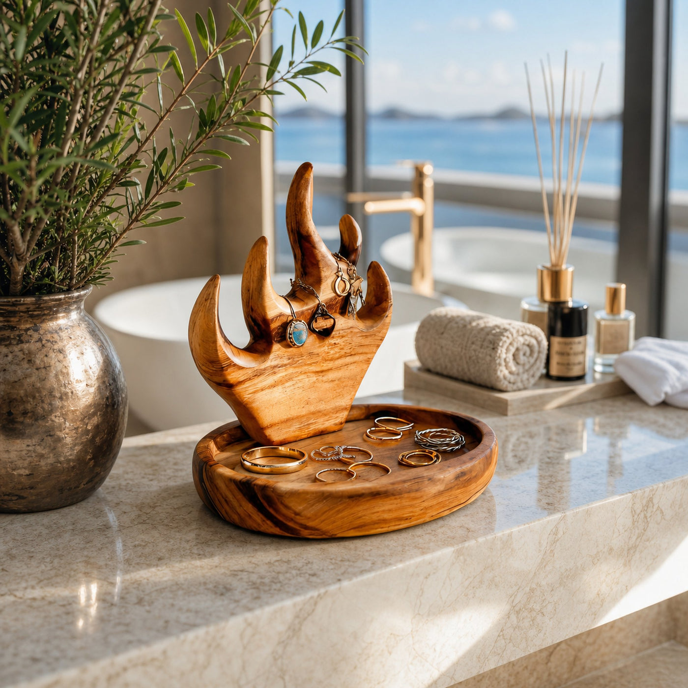 Modern Handcrafted Jewelry Holder For Bathroom