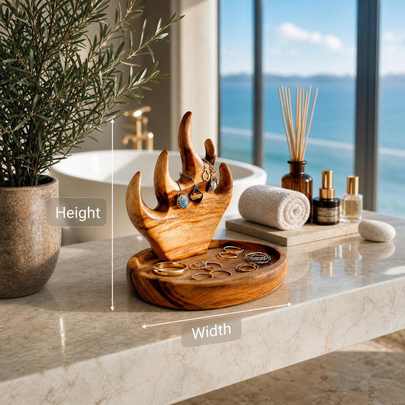 Modern Handcrafted Jewelry Holder For Bathroom - product view 6