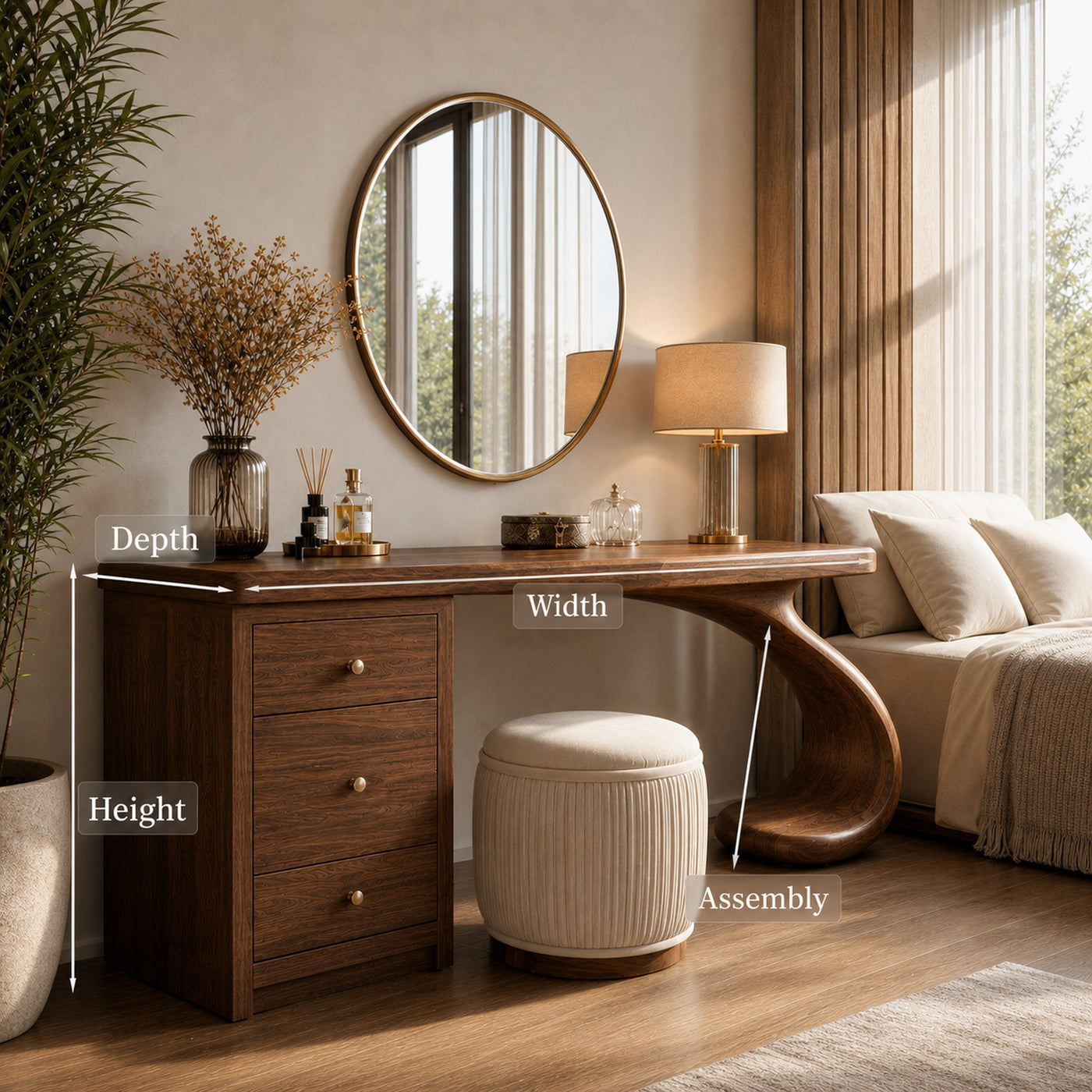 Modern Handmade Vanity Desk For Bedroom - product view 8