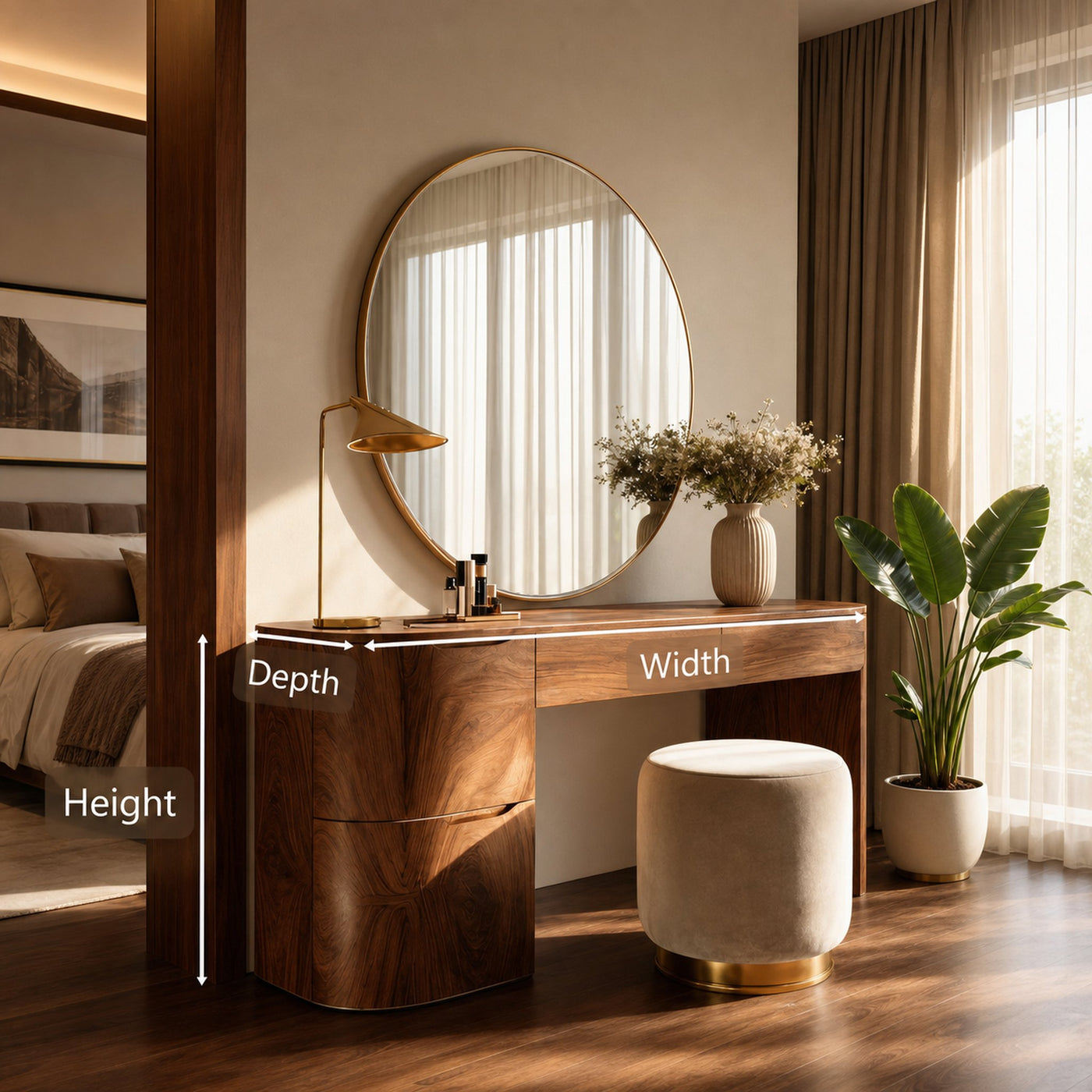 Modern Handmade Vanity Table With Drawers For Bedroom - product view 8