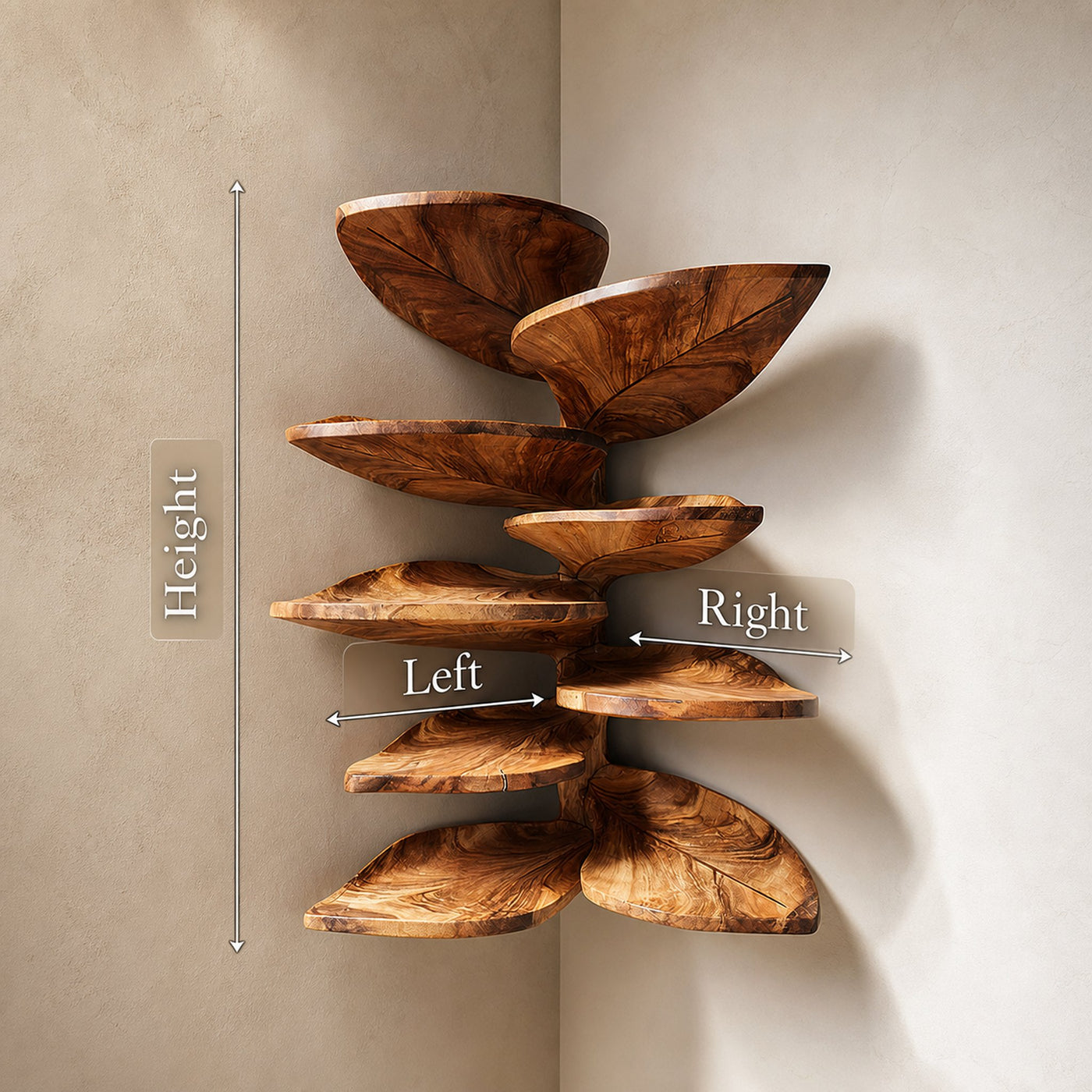 Modern Leaf Corner Shelf Entryway Wall Organizer Display - product view 8