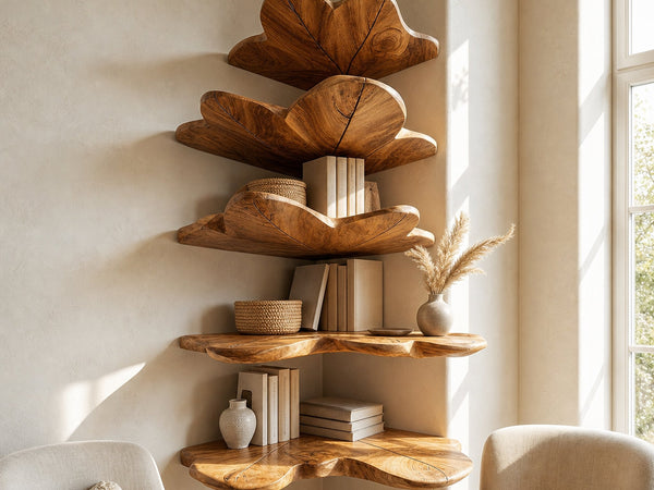 Modern Leaf Floating Shelf Bedroom Wall Decor Display