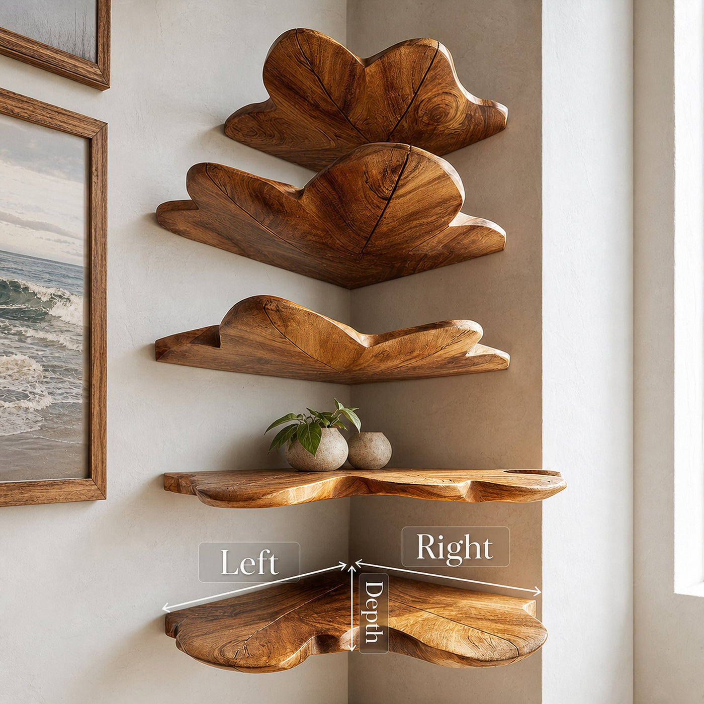 Modern Leaf Floating Shelf Bedroom Wall Decor Display - product view 8