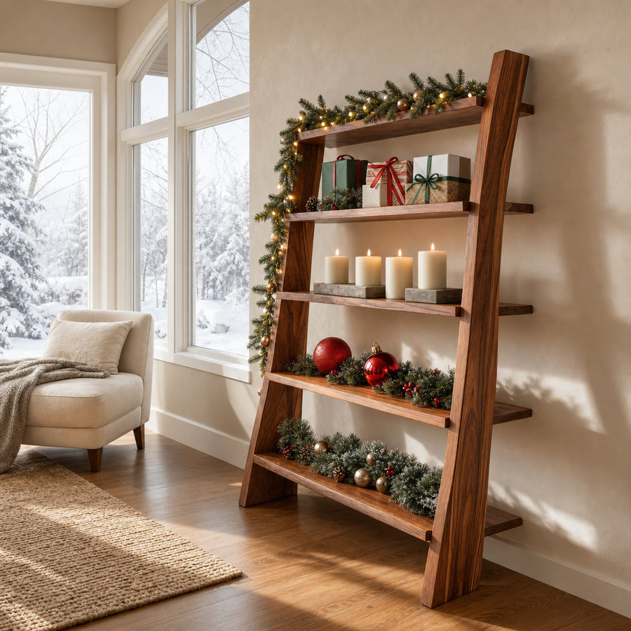 Modern Leaning Shelf For Holiday Decorative Display