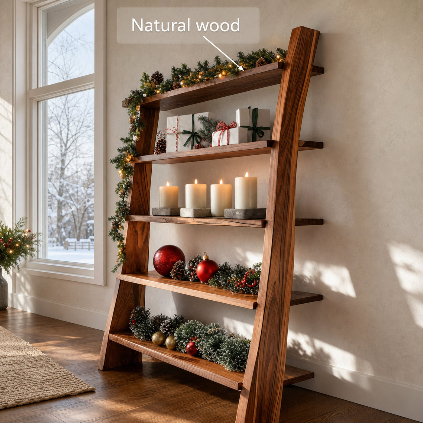 Modern Leaning Shelf For Holiday Decorative Display - product view 6