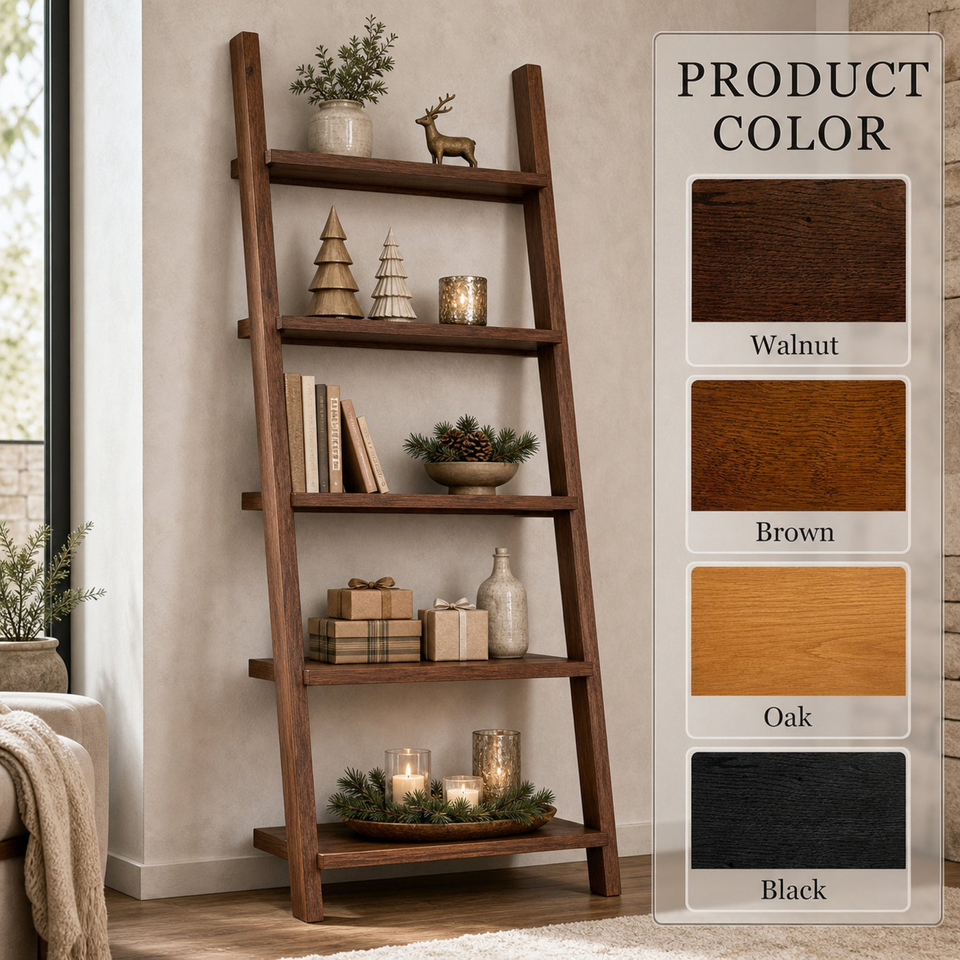 Modern Leaning Shelf For Holiday Decorative Display - product view 7