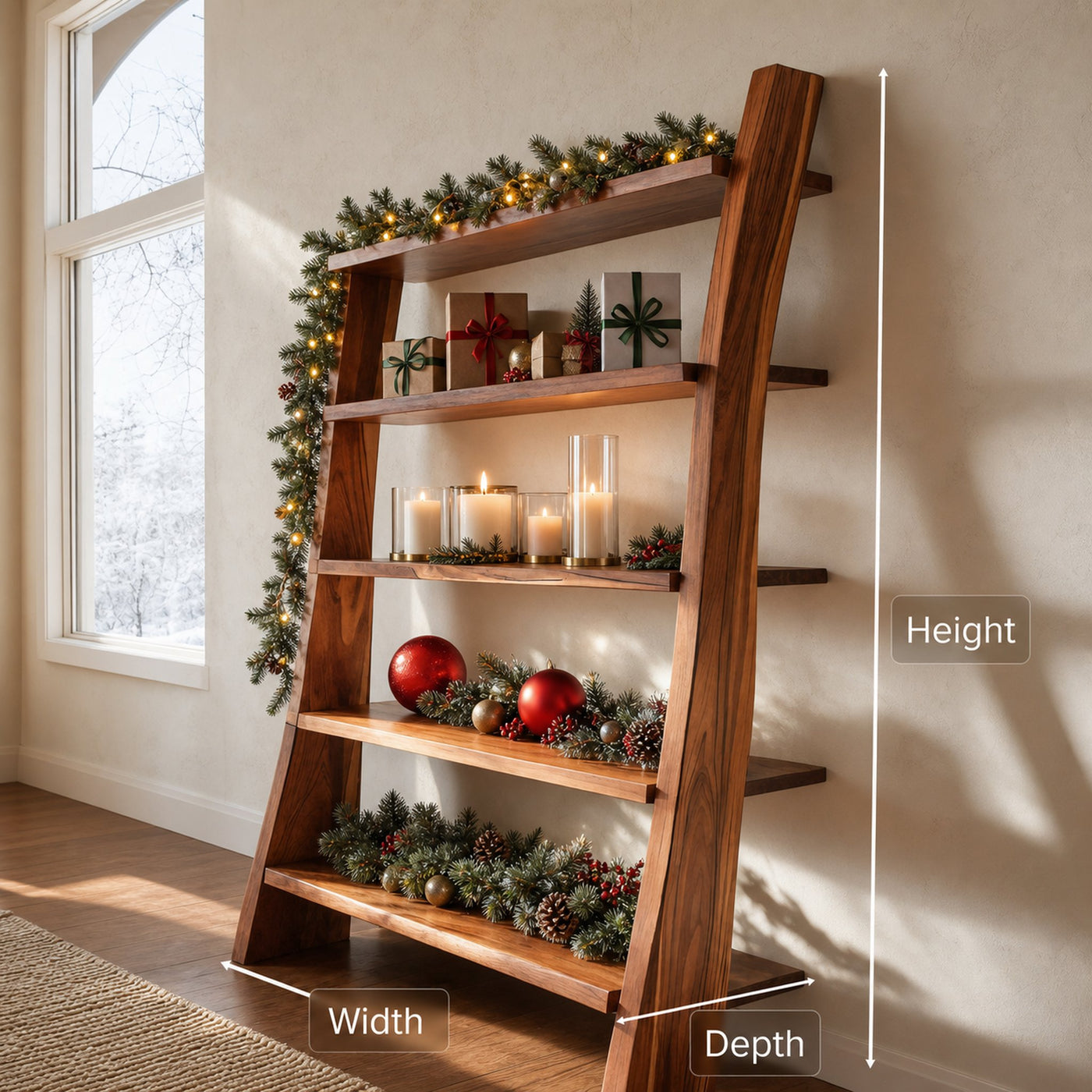 Modern Leaning Shelf For Holiday Decorative Display - product view 8