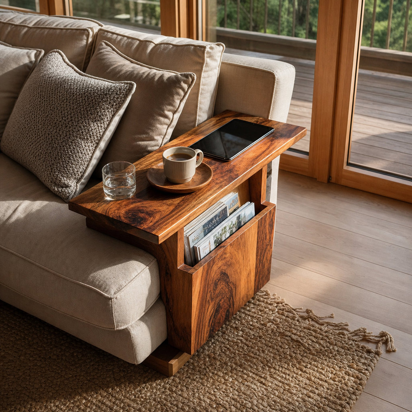 Modern Live Edge Armrest For Elegant Living Room - product view 6