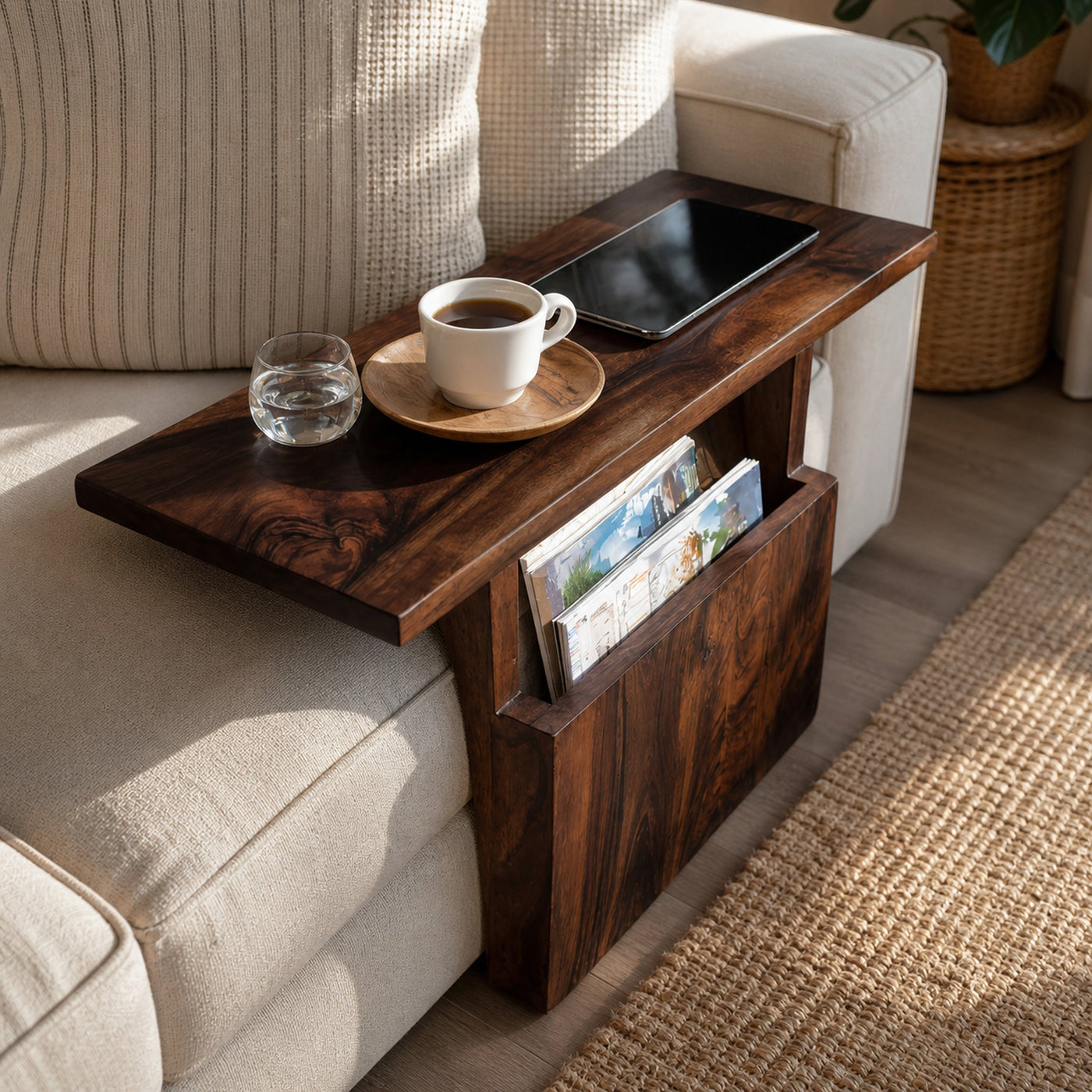Modern Live Edge Armrest For Elegant Living Room - product view 7