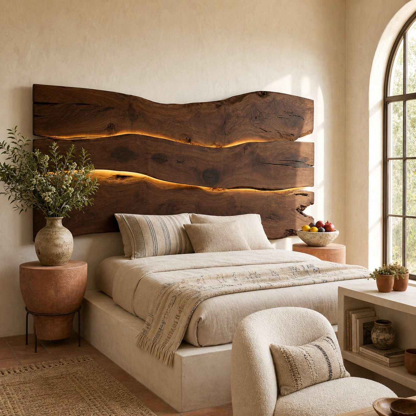 Modern Live Edge Headboard For Luxury Bedroom Interior Decor - product view 7