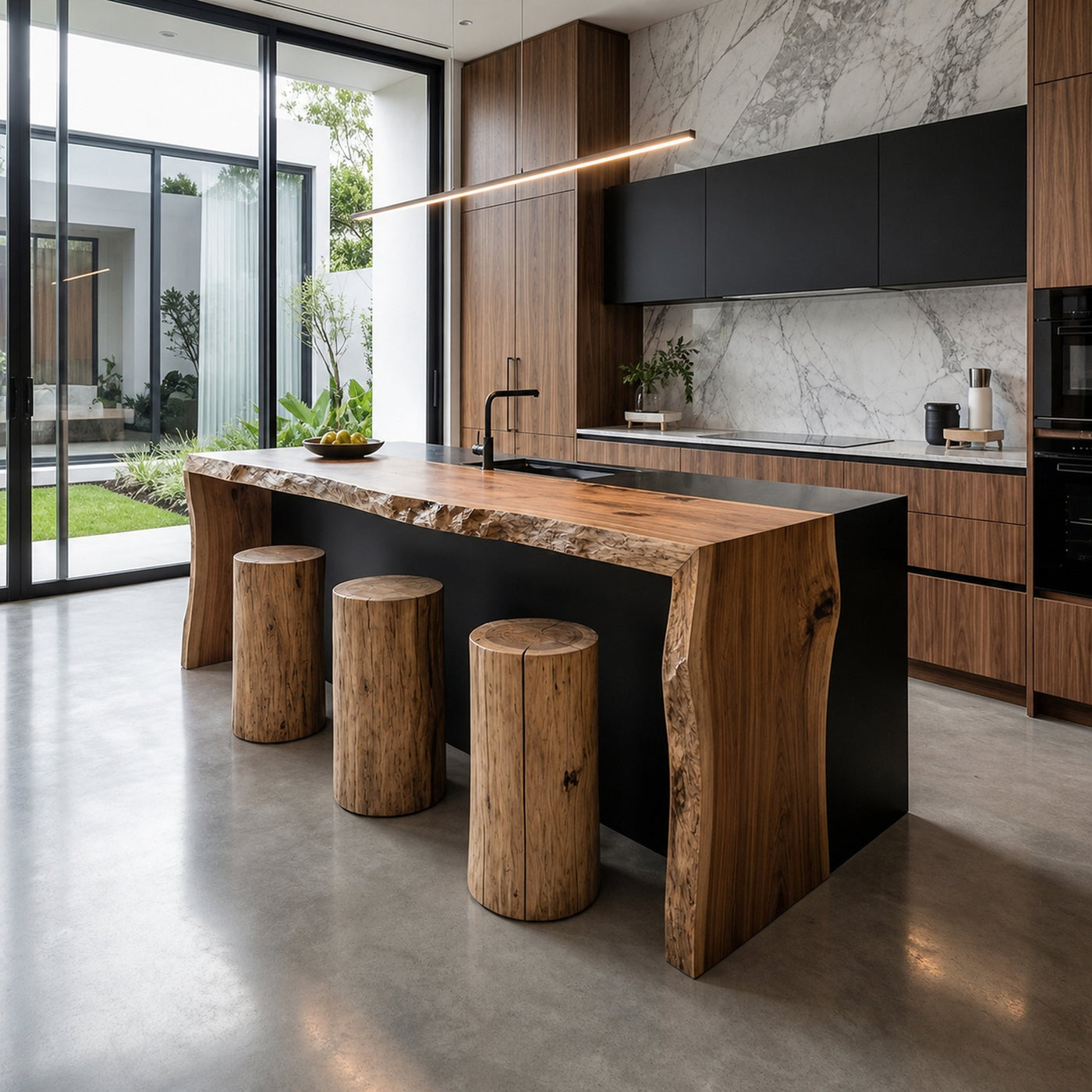 Modern Live Edge Kitchen Island For Kitchen And Breakfast Bar - product view 6