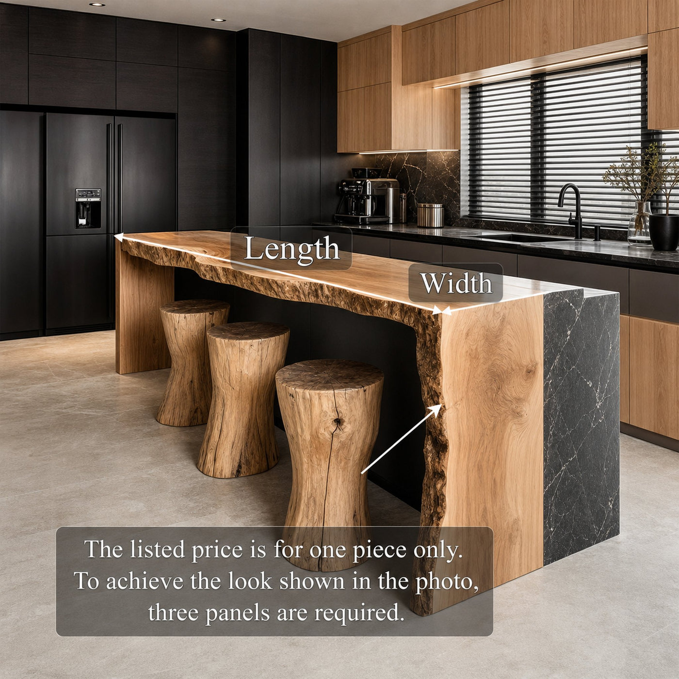 Modern Live Edge Kitchen Island For Kitchen And Breakfast Bar - product view 7