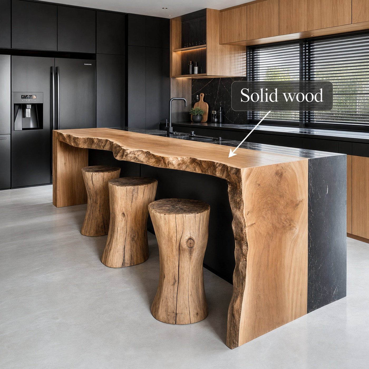Modern Live Edge Kitchen Island For Kitchen And Breakfast Bar - product view 8