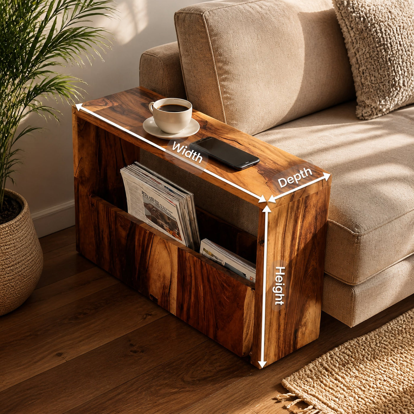 Modern Live Edge Side Table For Furniture Decoration - product view 8
