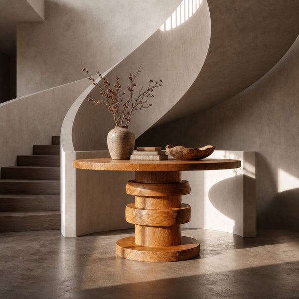 Modern Luxury Architectural Round Foyer Table For Entryway And Lobby