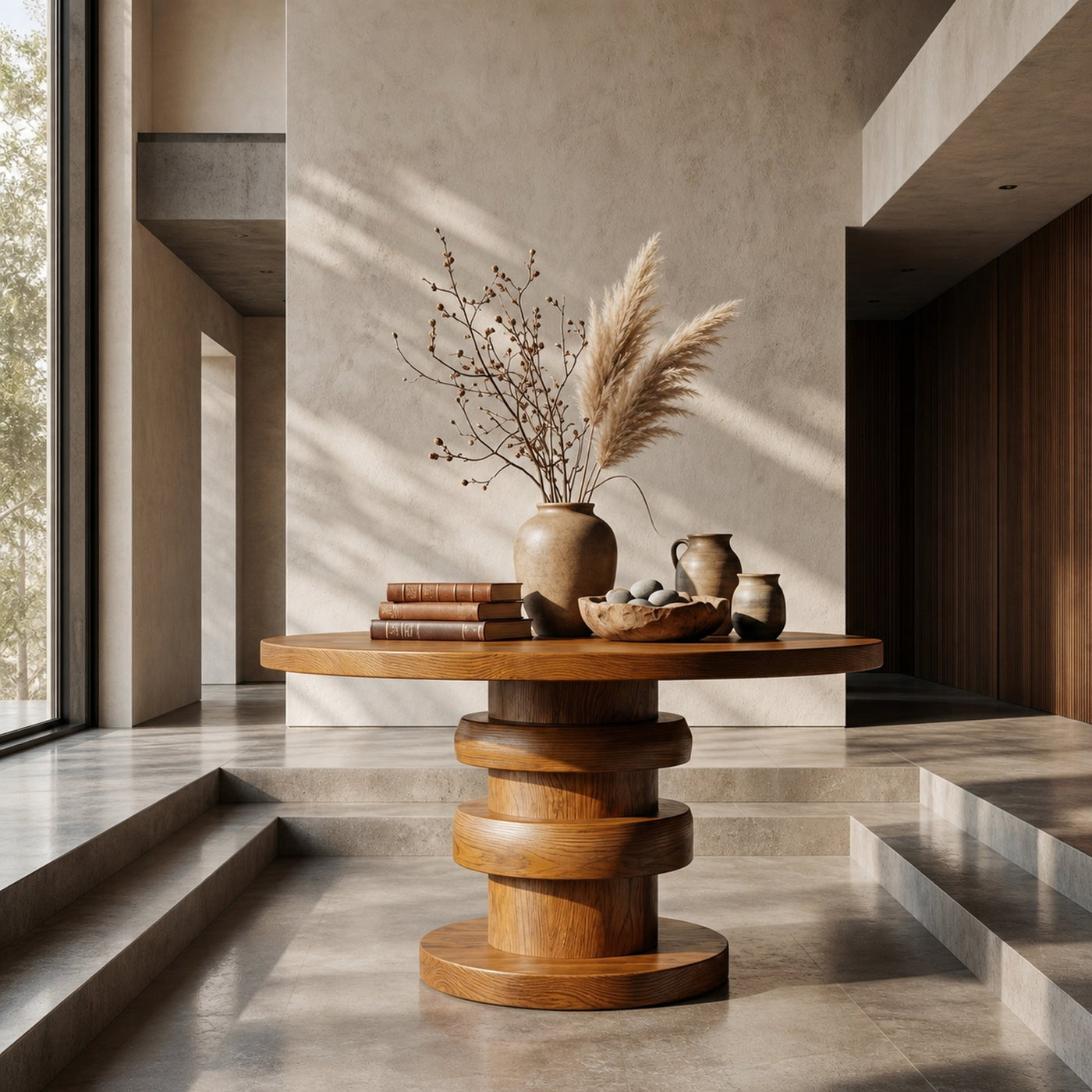 Modern Luxury Architectural Round Foyer Table For Entryway And Lobby - product view 6