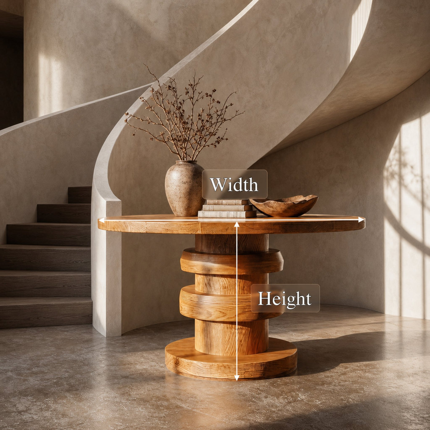 Modern Luxury Architectural Round Foyer Table For Entryway And Lobby - product view 8