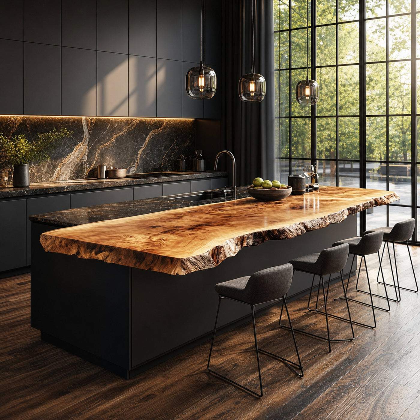 Modern Luxury Live Edge Kitchen Island Kitchen Or Dining Room