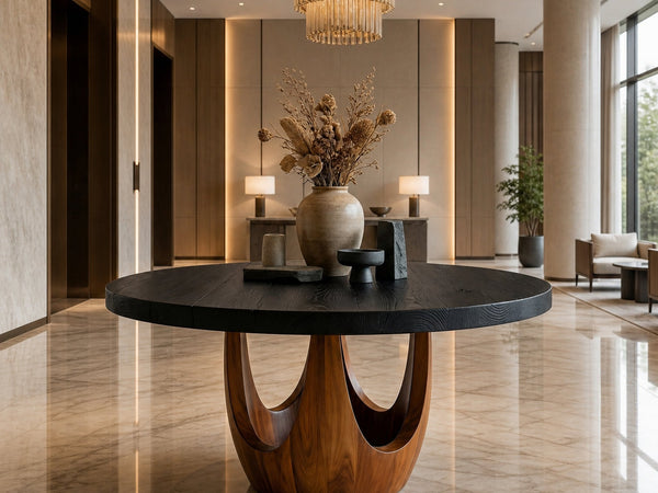 Modern Luxury Round Foyer Table For Entryway And Lobby