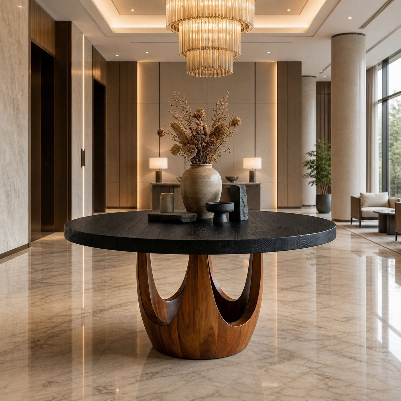 Modern Luxury Round Foyer Table For Entryway And Lobby